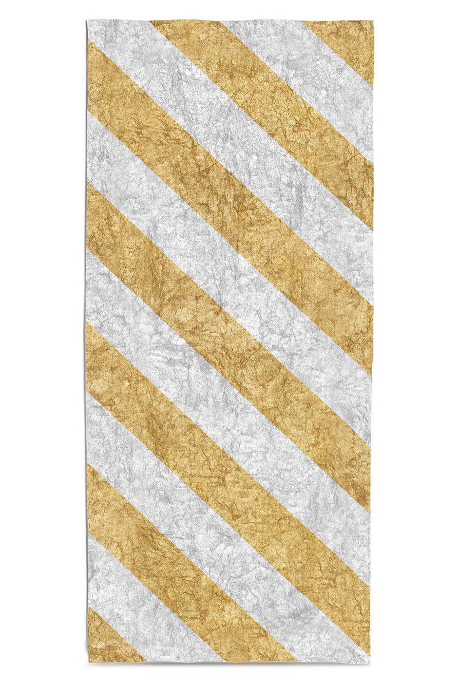 Stripe Linen Tablecloth in Gold & Silver