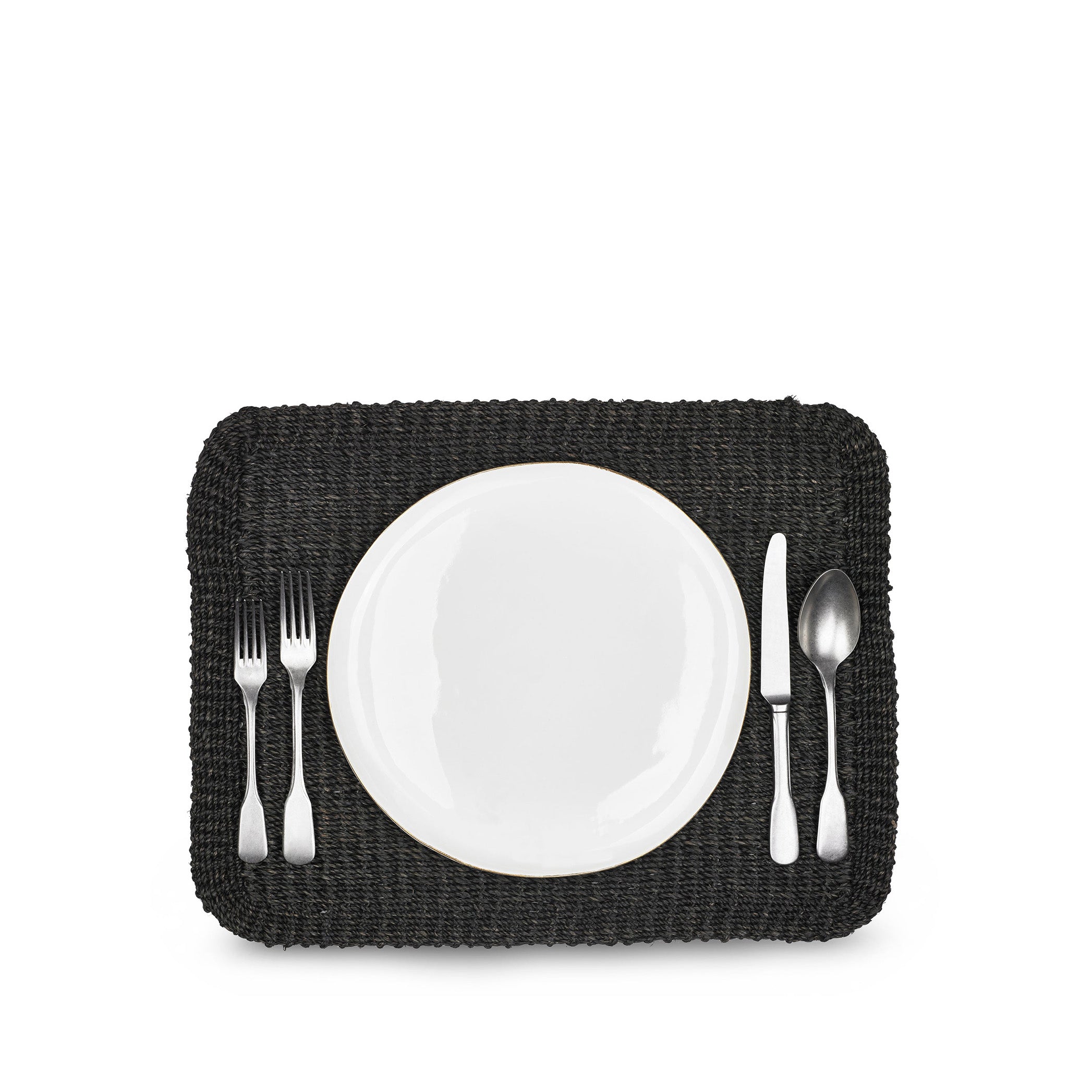 Abaca Woven Rectangular Placemat in Black