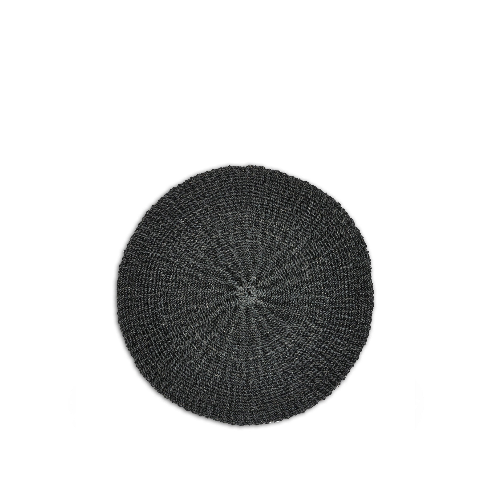 Abaca Woven Round Placemat in Black