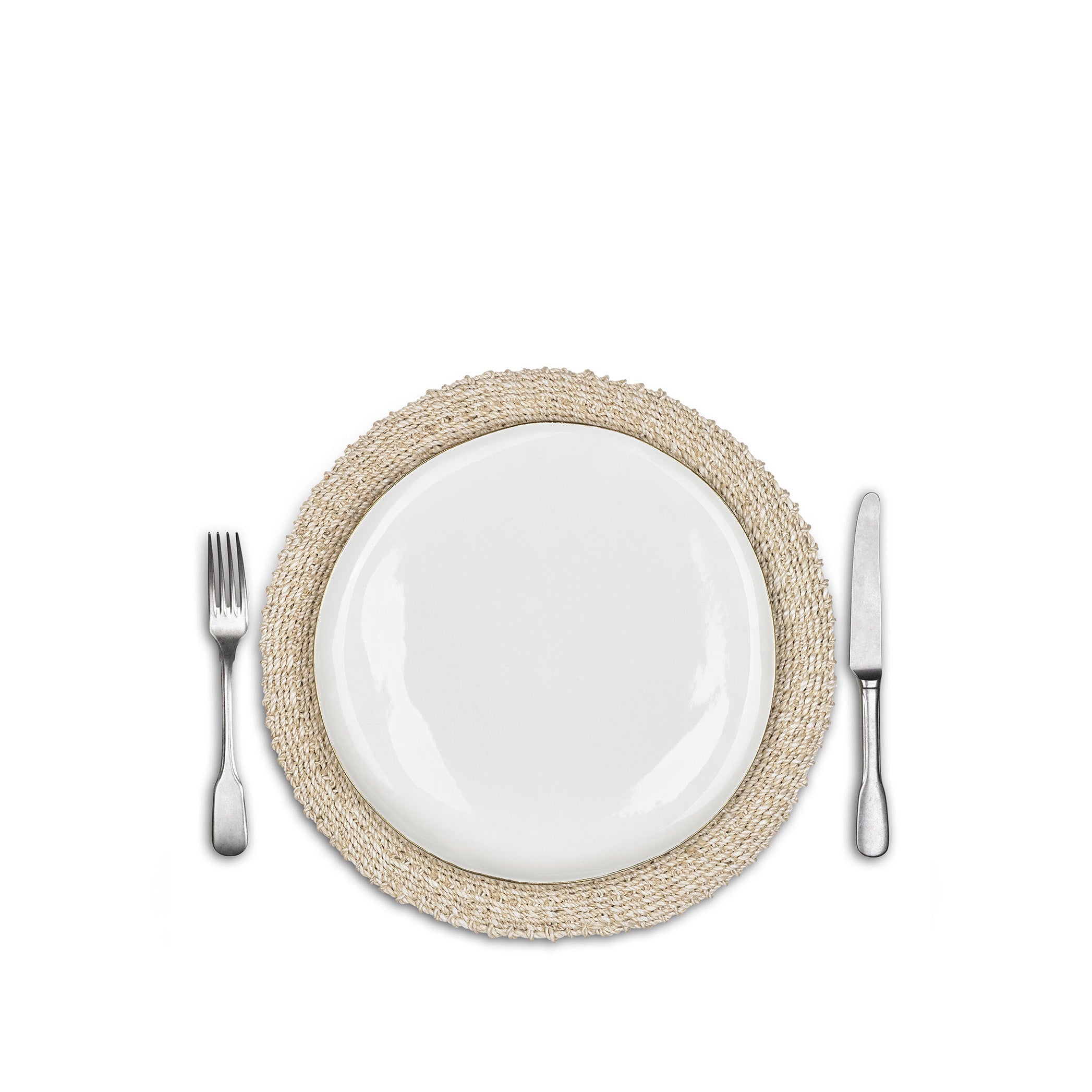 Abaca Woven Round Placemat in Cream