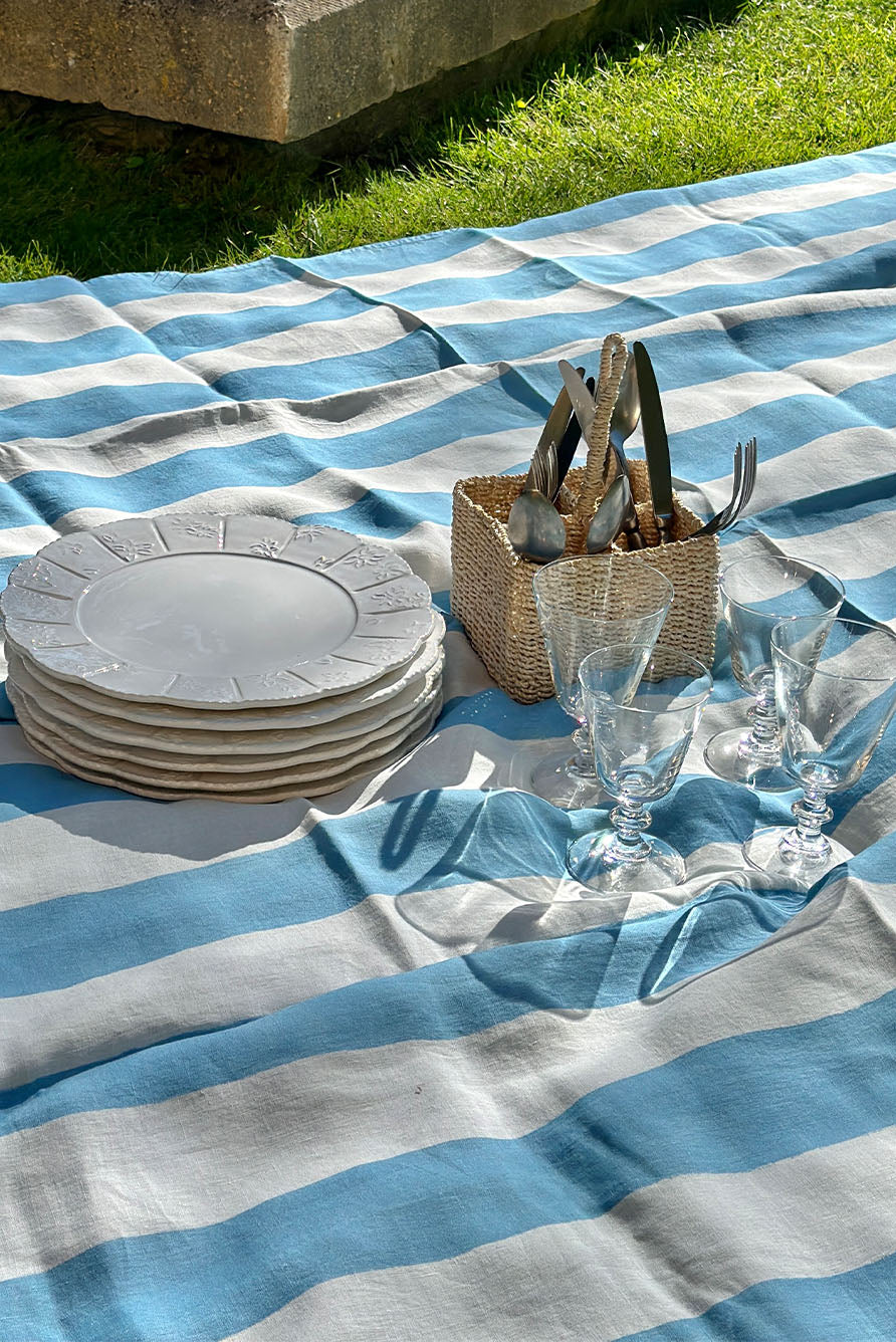 Abaca Woven Cutlery Basket in Sage