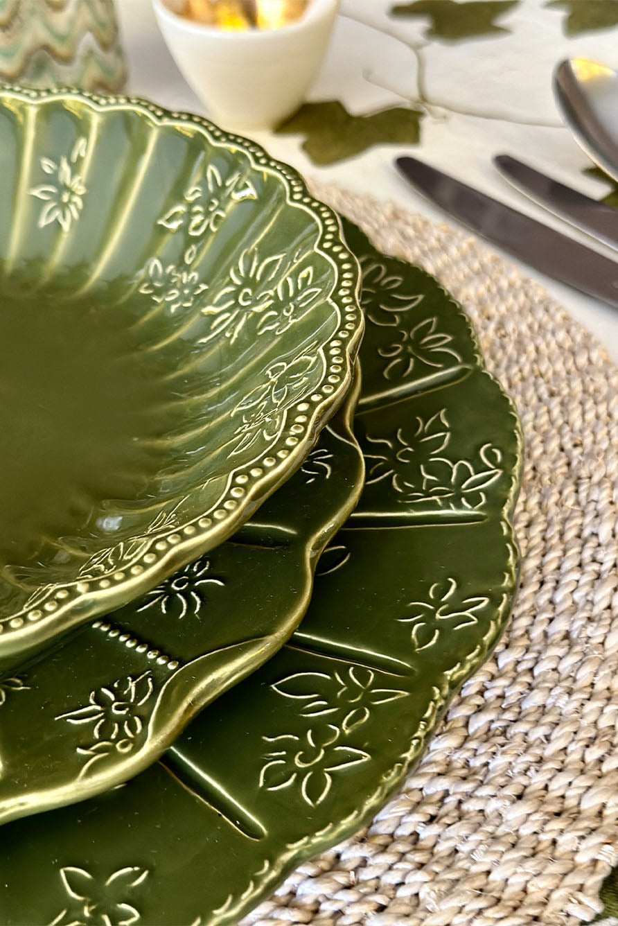 Abaca Woven Round Placemat in Cream