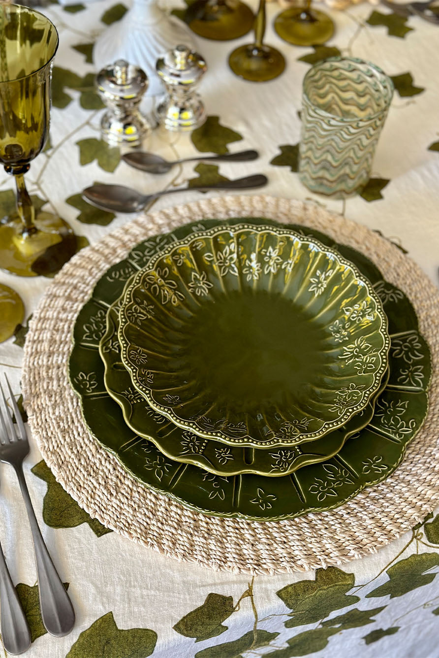 Abaca Woven Round Placemat in Cream