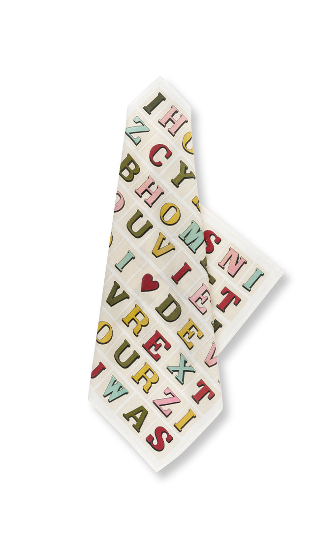 Summerill & Bishop x John Derian 'Alphabet' Linen Napkin, 50x50cm