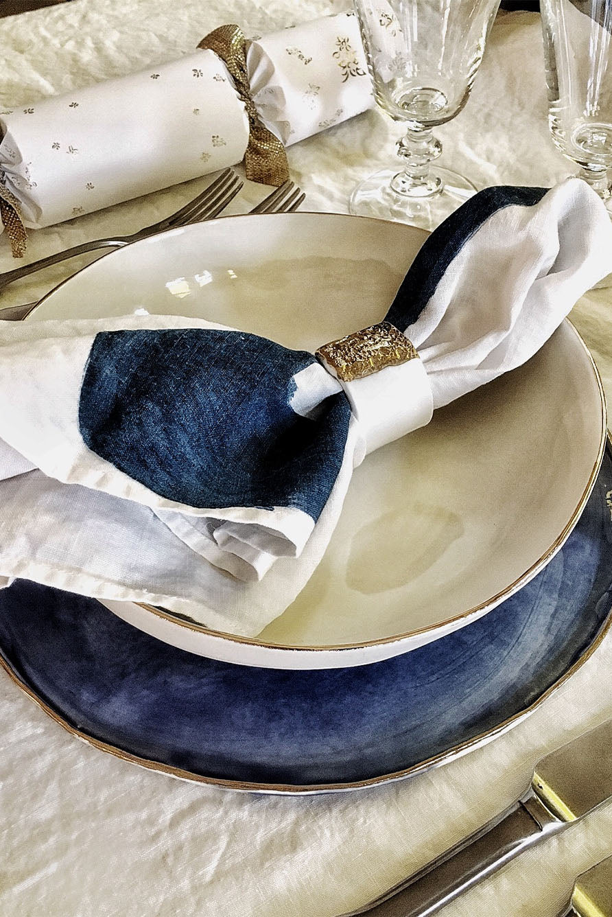 Alphabet Napkin 'Q' in Powder Blue, 50x50cm