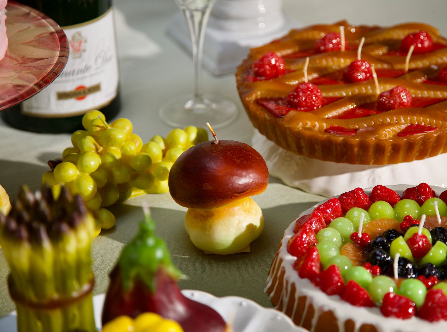 Strawberry Fruit Tart Decorative Candle, 24cm