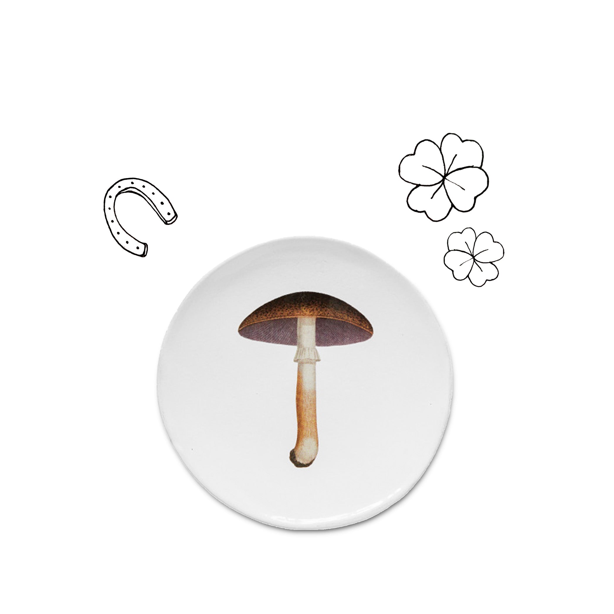 Mauve Mushroom Dessert/Side Plate by Astier de Villatte, 19cm