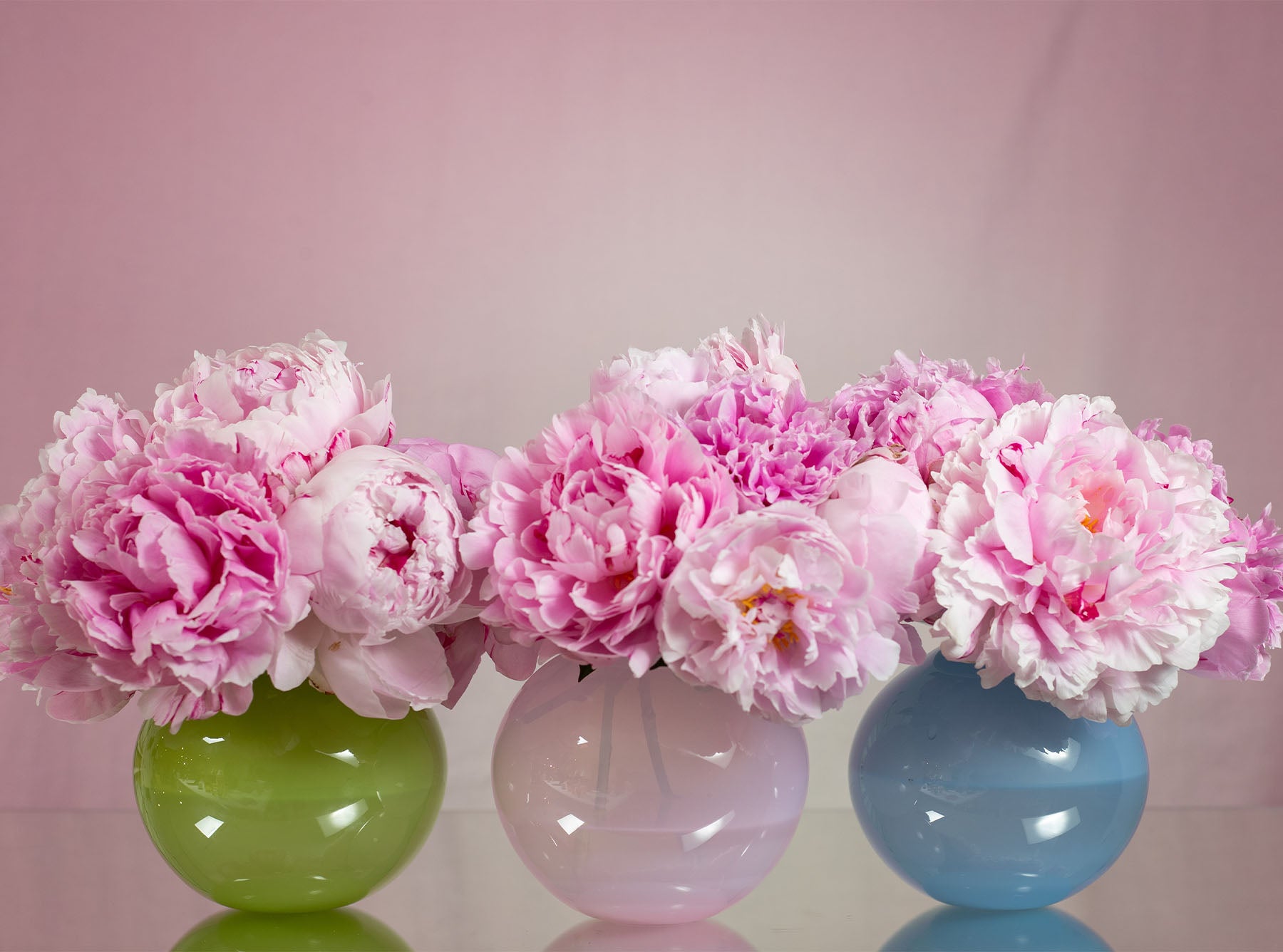 Handblown Glass 'Bumba' Round Vase in Powder Blue, 14cm