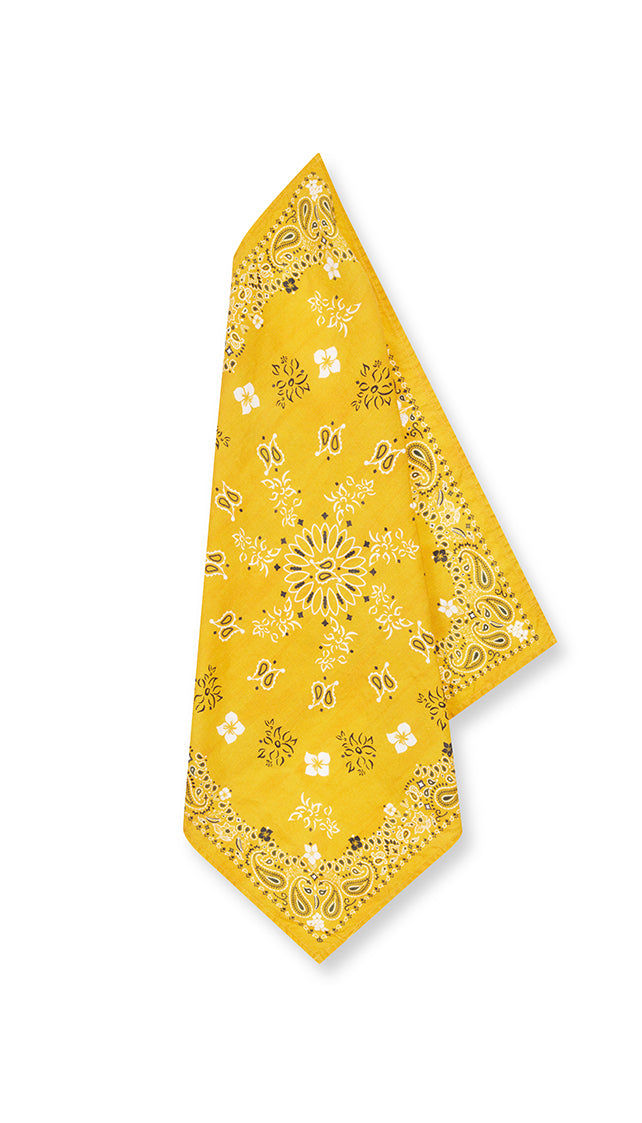 Yellow 'Bandana' Linen Napkin, 50x50cm