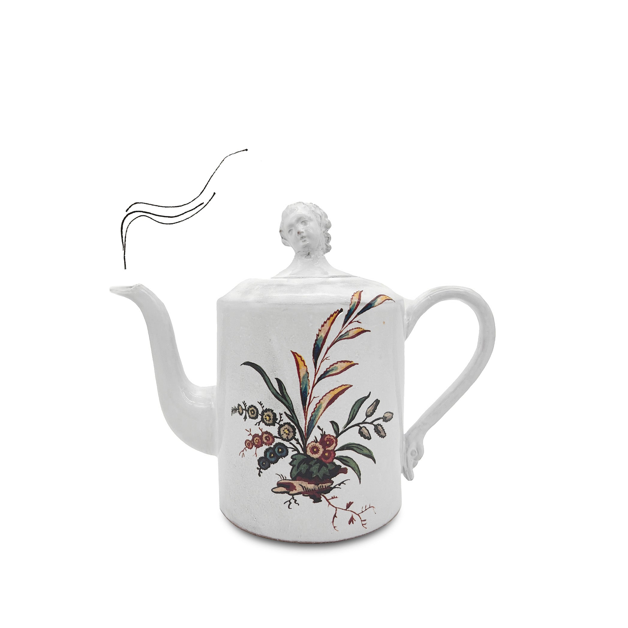 White Ceramic 'Bearberry' Teapot by Astier de Villatte, 18cm