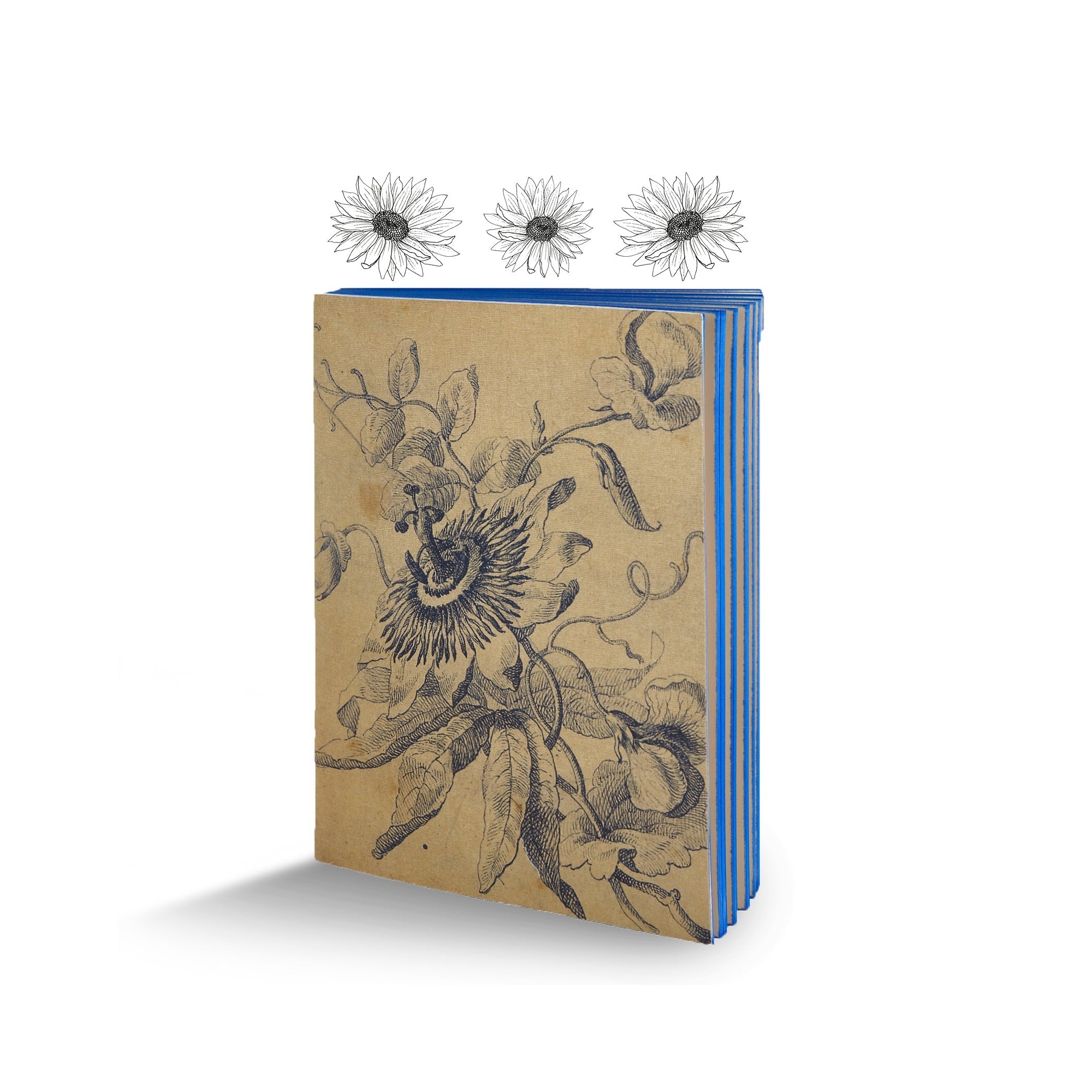Canvas Notebook Blue Flower, 15cm x 21cm