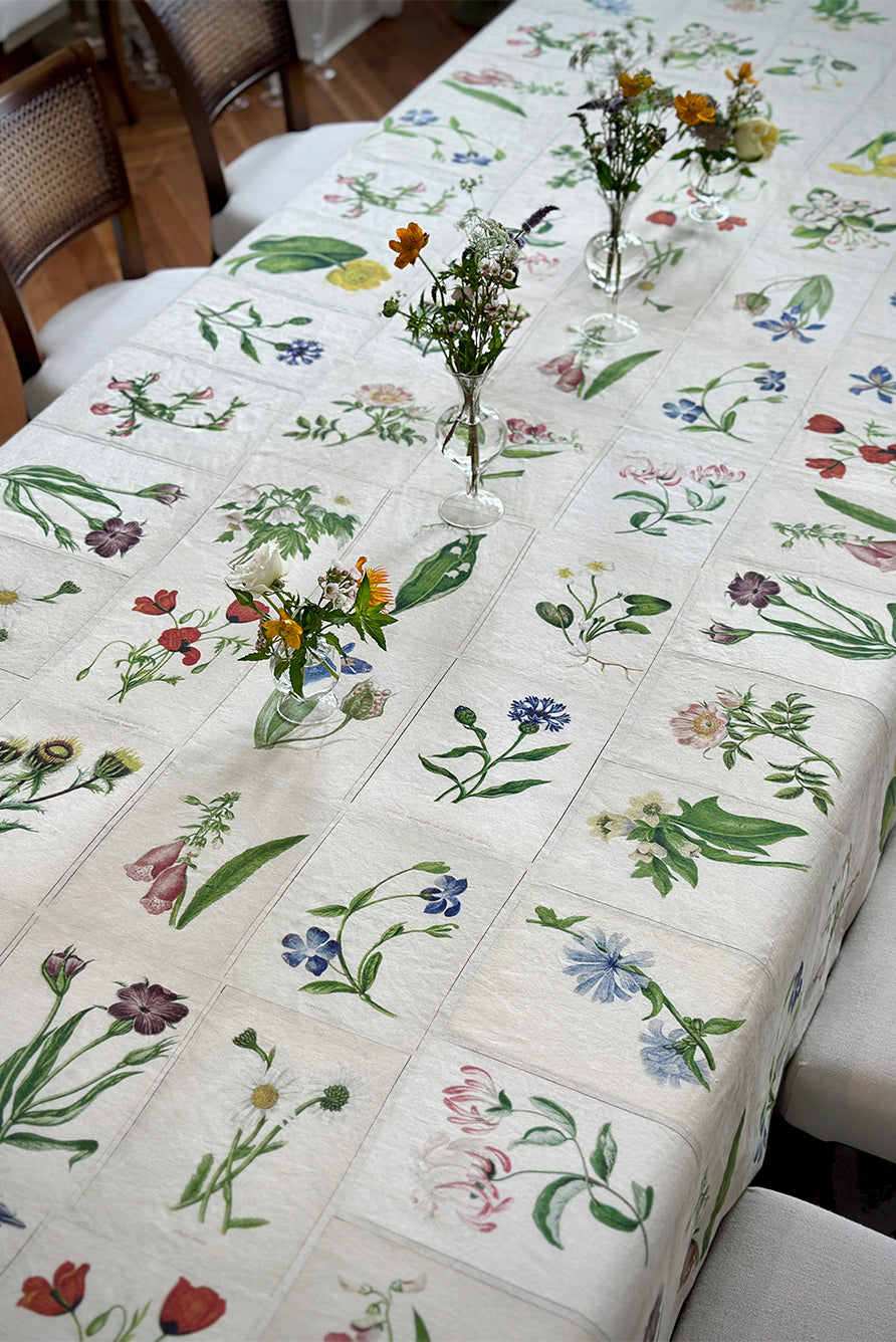 S&B x John Derian 'Botanical Tiles' Linen Tablecloth