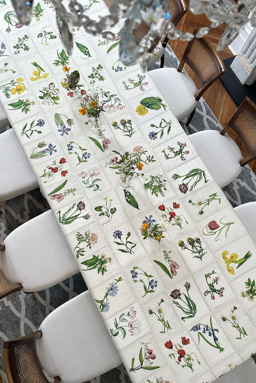 S&B x John Derian 'Botanical Tiles' Linen Tablecloth