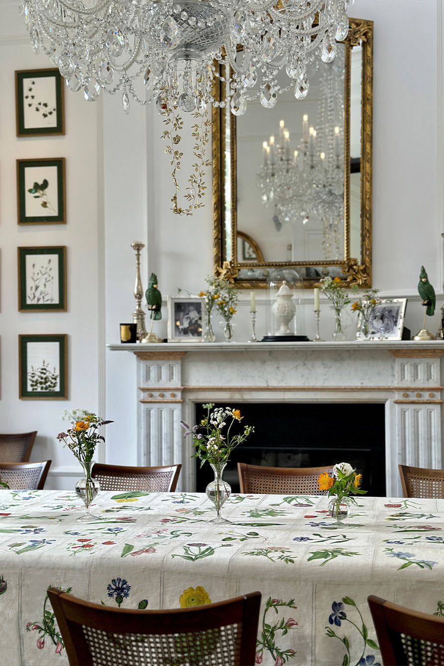 S&B x John Derian 'Botanical Tiles' Linen Tablecloth