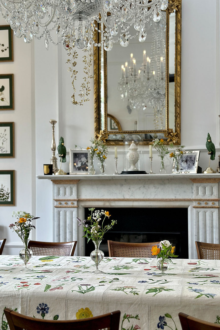 S&B x John Derian 'Botanical Tiles' Round Cork-Backed Placemat, 34cm