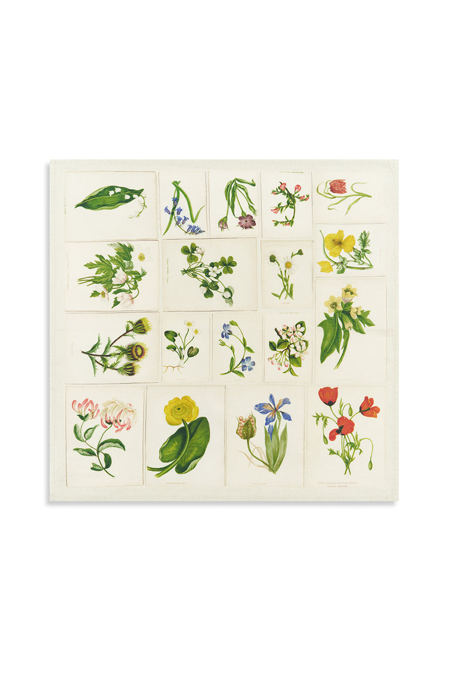 S&B x John Derian 'Botanical Tiles' Linen Napkin 50x50cm