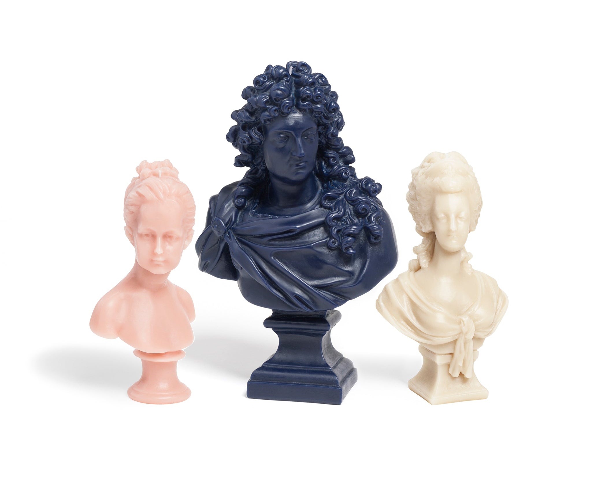 Louis XIV Carved Wax Bust in Royal Blue, 35cm