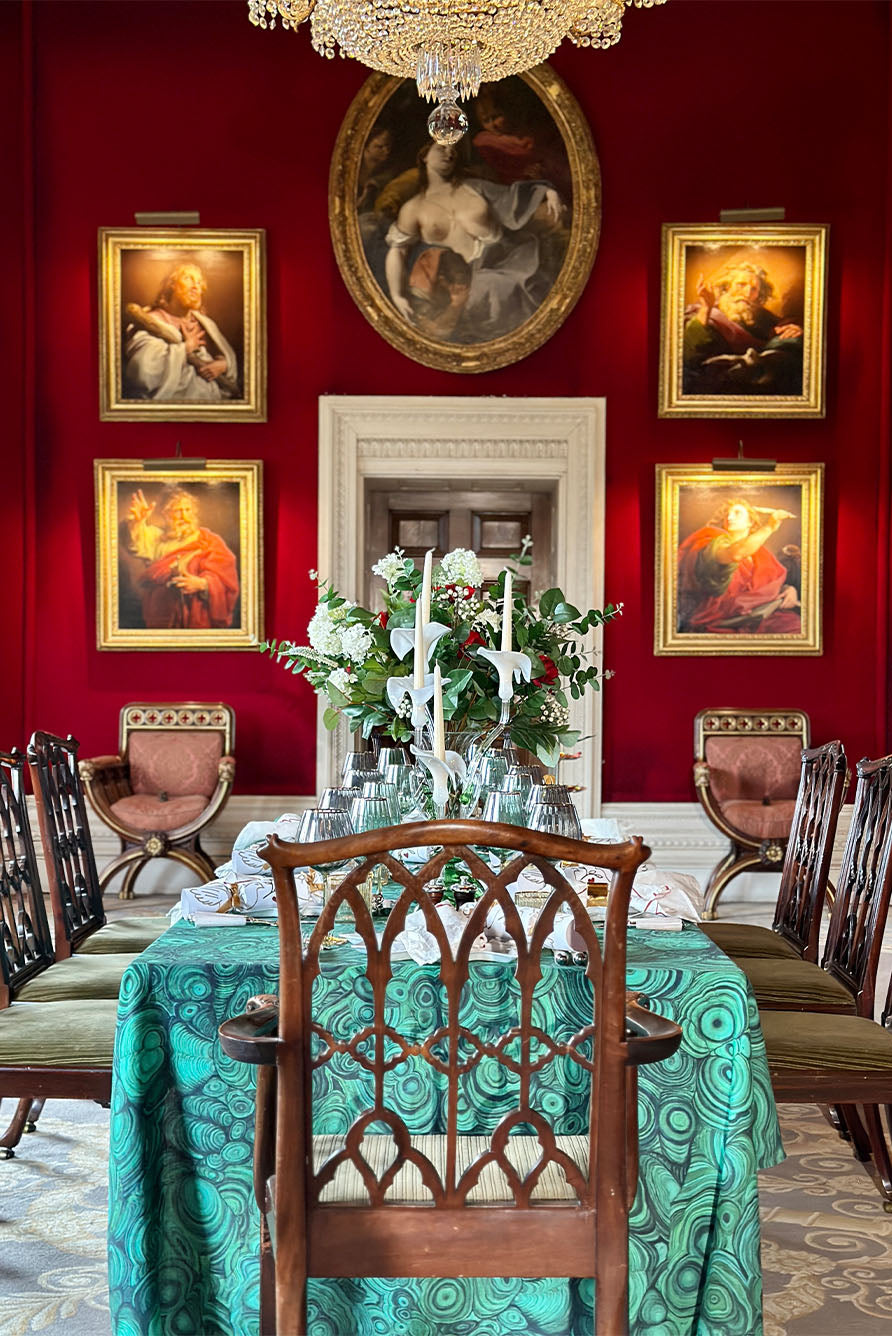 Calla Lily Green & White Glass 3 Candles Candelabra, 58cm