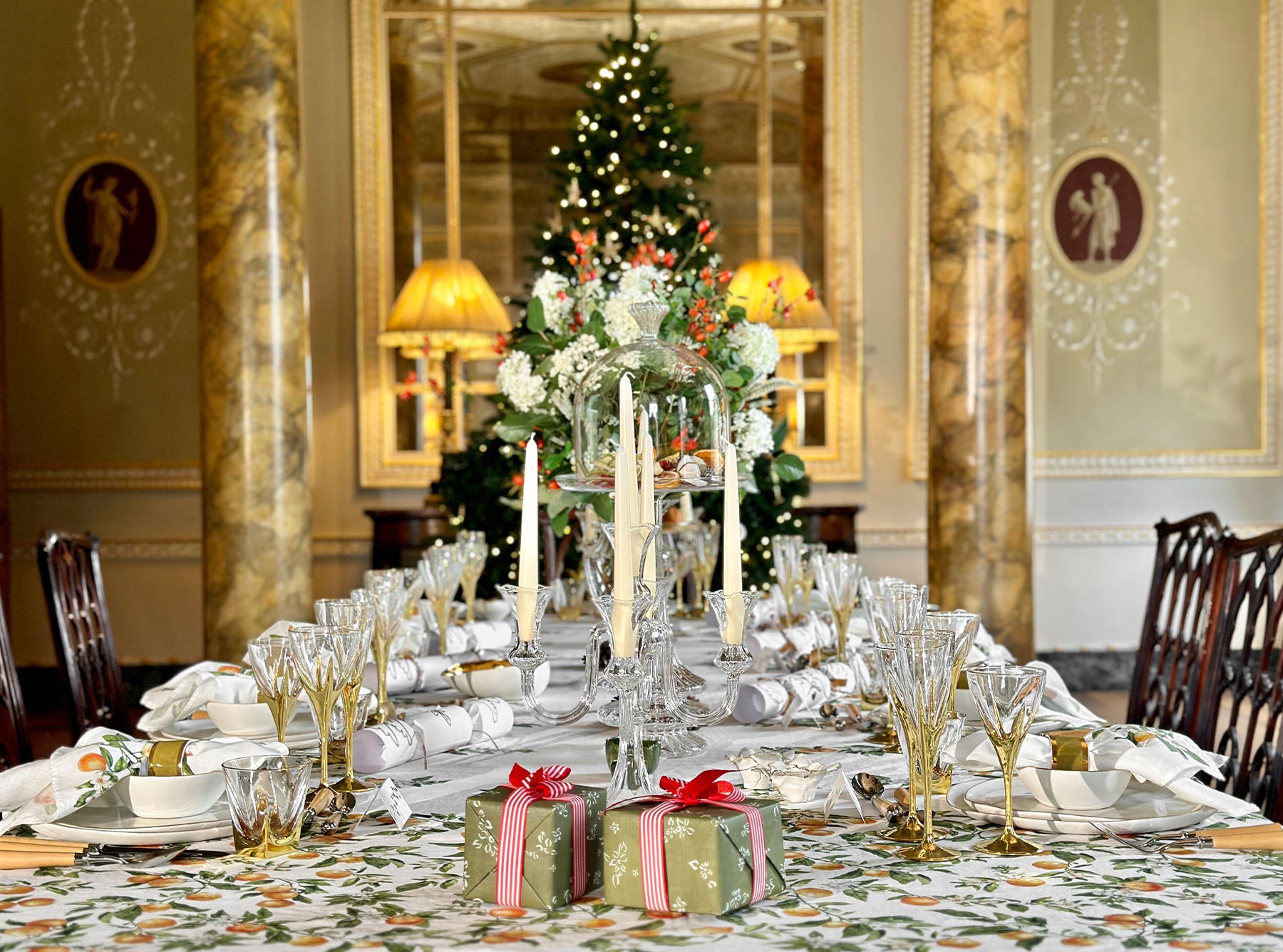 Celeste Clear Handblown Glass 5 Candles Candelabra, 35cm