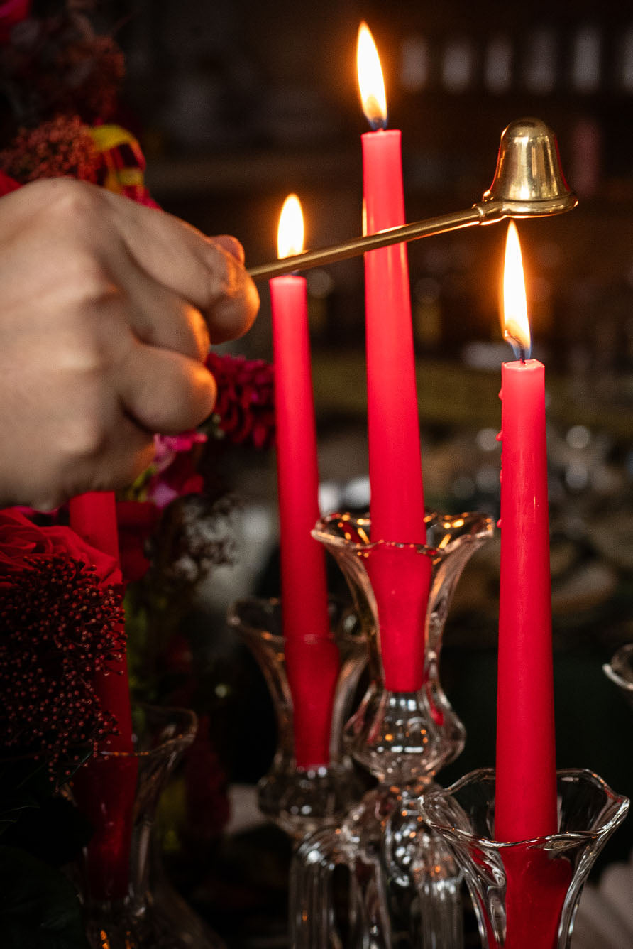 Celeste Clear Handblown Glass 5 Candles Candelabra, 35cm