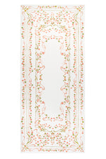 'Capucines' Linen Tablecloth in Peach Pink & Avocado Green