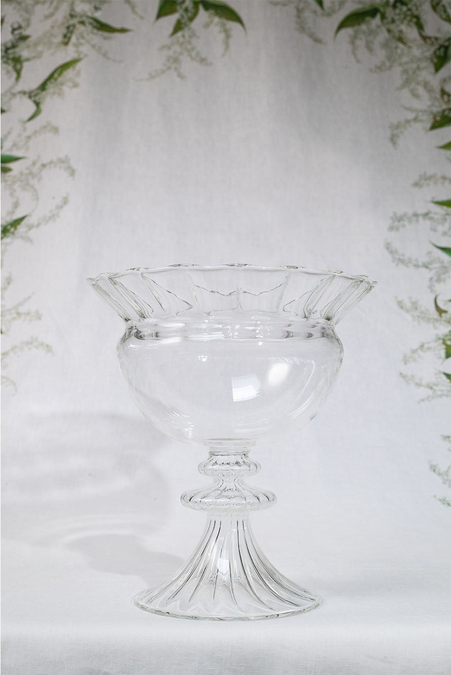 Celeste Clear Handblown Glass 5 Candles Candelabra, 35cm