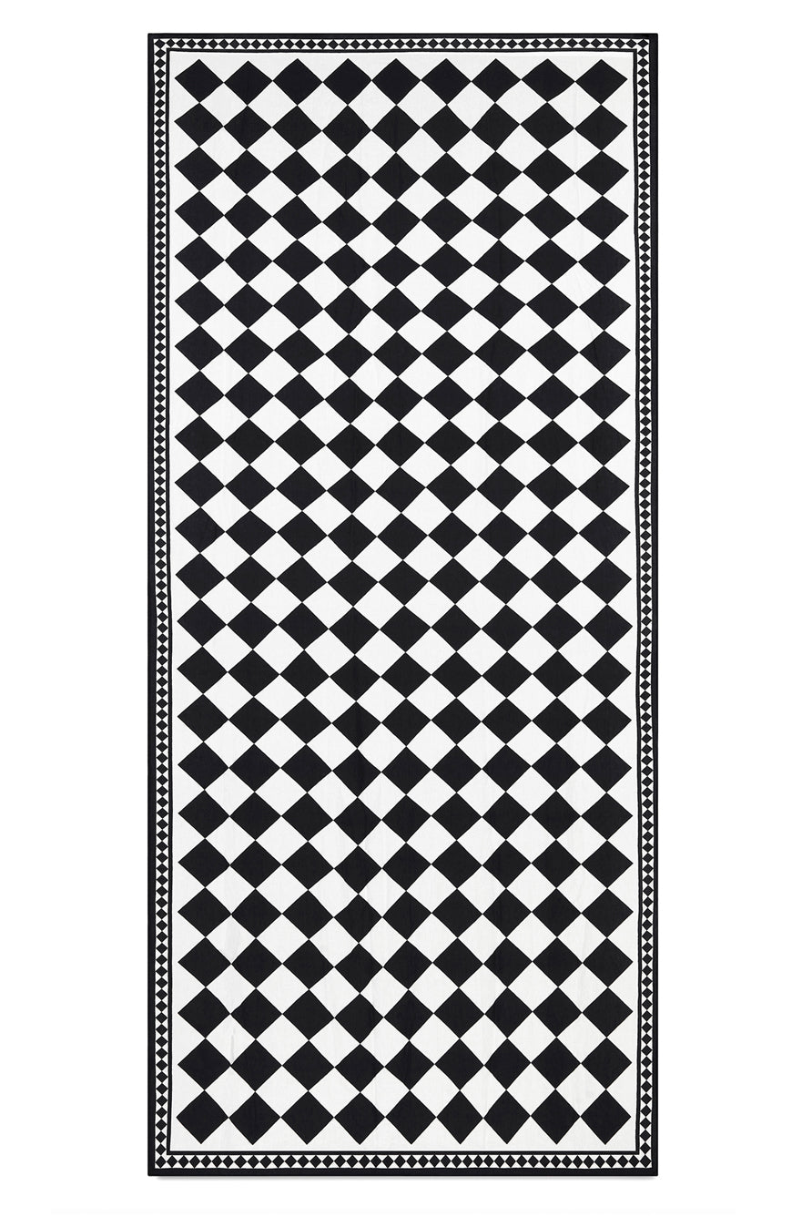 'Black Check' Summerill & Bishop x Claridge's Linen Tablecloth