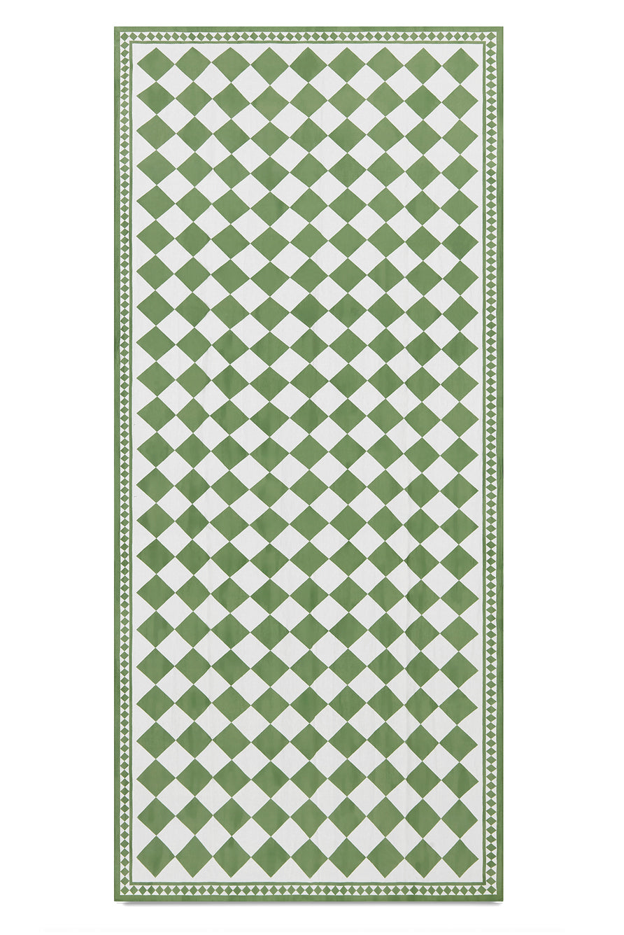 'Green Check' Summerill & Bishop x Claridge's Linen Tablecloth