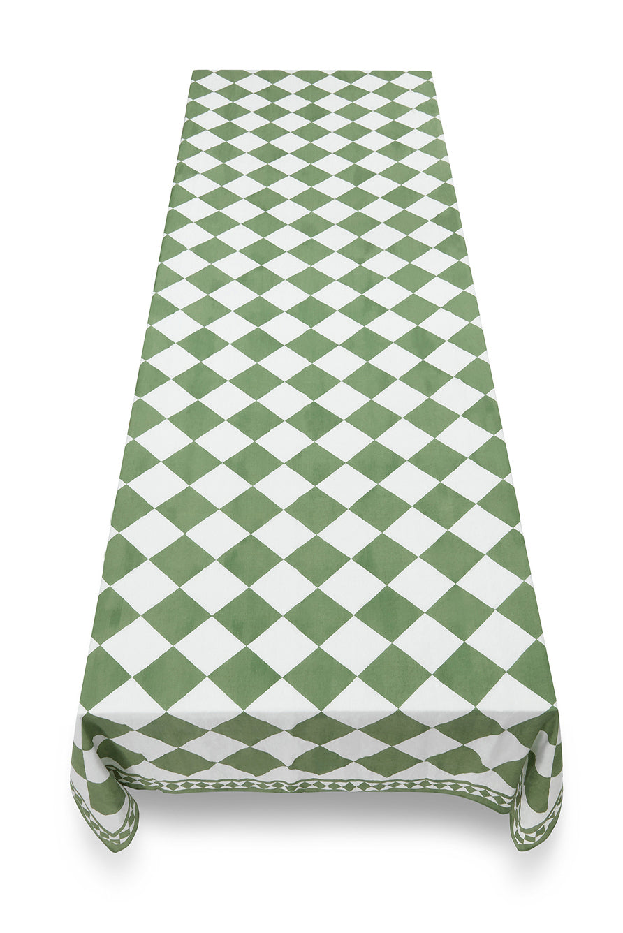 "Green Check" Summerill & Bishop x Claridge's Linen Tablecloth