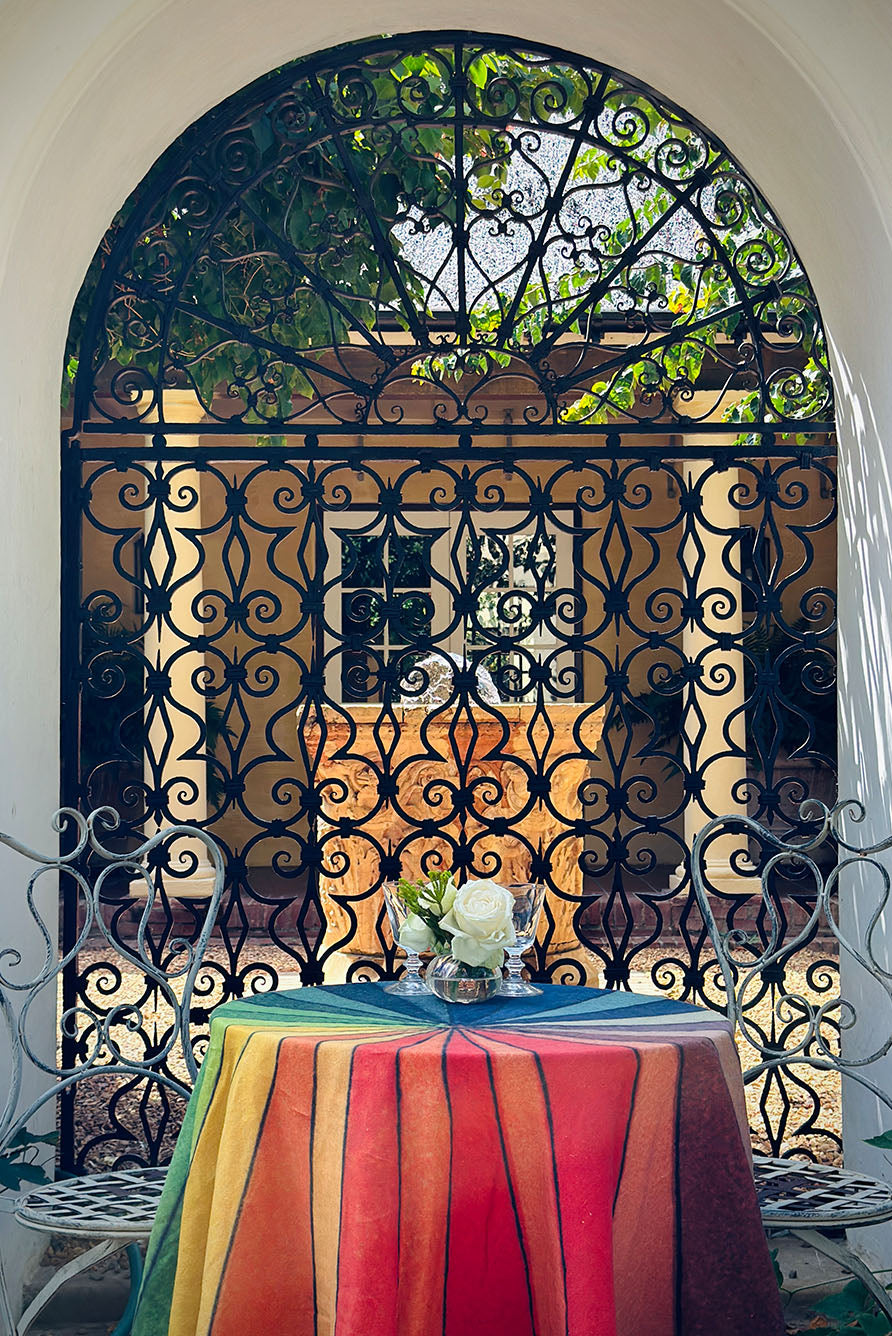 S&B x John Derian 'Colour Wheel' Round Occasional Linen Tablecloth, 165cm