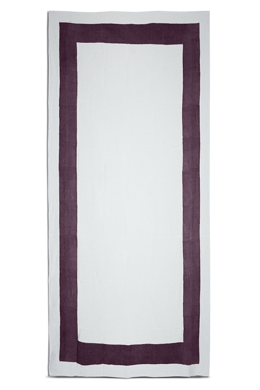'Cornice' Linen Tablecloth in Grape Purple