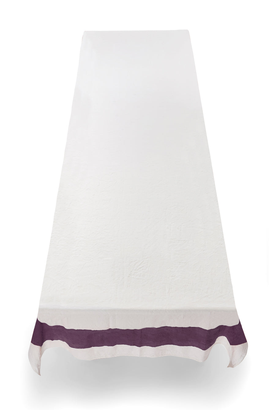 Cornice Linen Tablecloth in Grape Purple