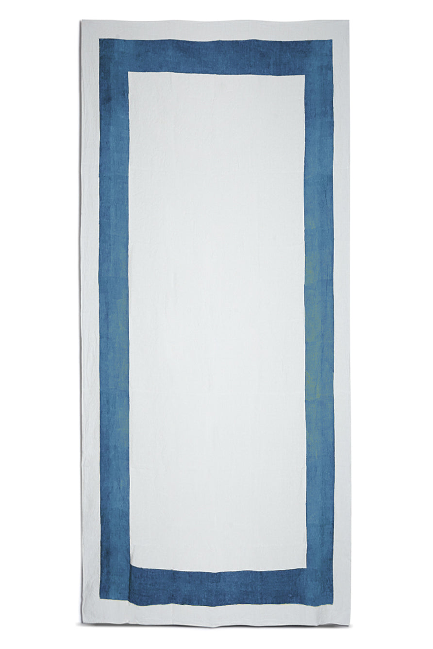 'Cornice' Linen Tablecloth in Sky Blue