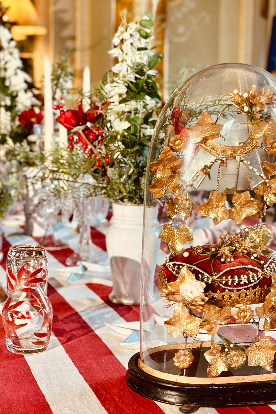 Crésus Large Vase with Gold Rim by Astier de Villatte, 22cm