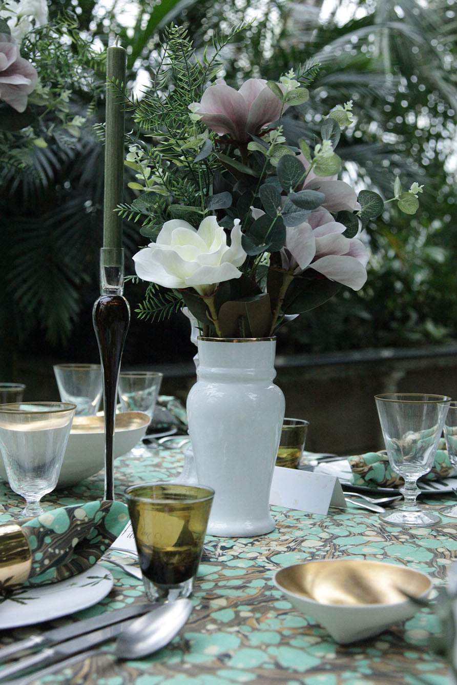 Crésus Large Vase with Gold Rim by Astier de Villatte, 22cm