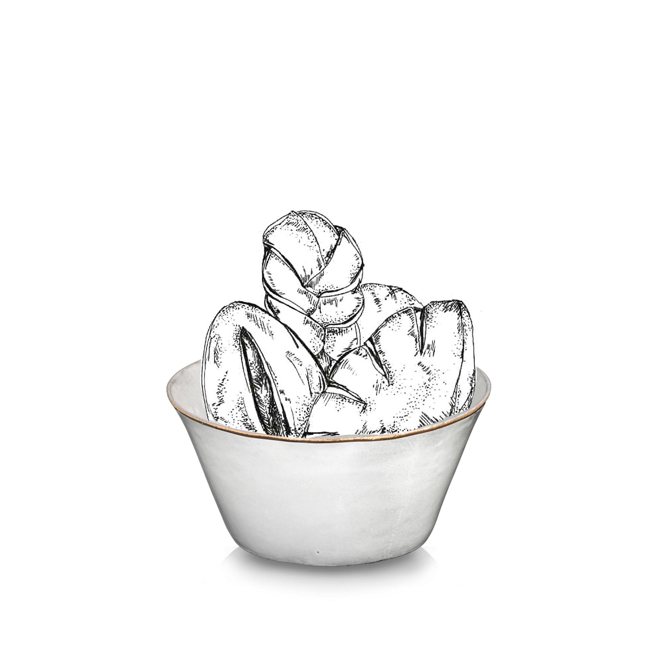 Crésus Salad Bowl with Gold Rim by Astier de Villatte, 25cm