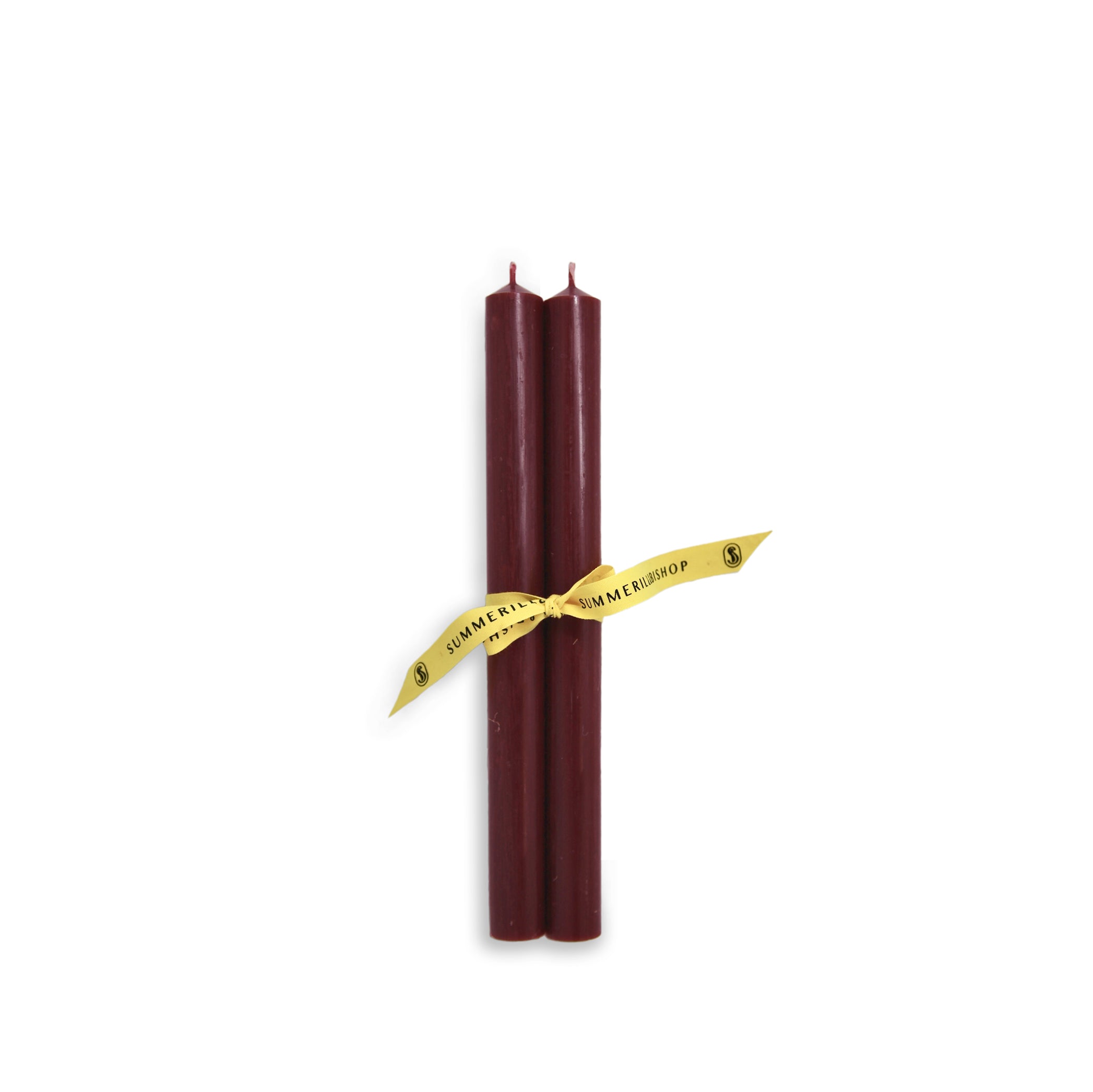 Pair of Coloured Church Candles in Dark Red