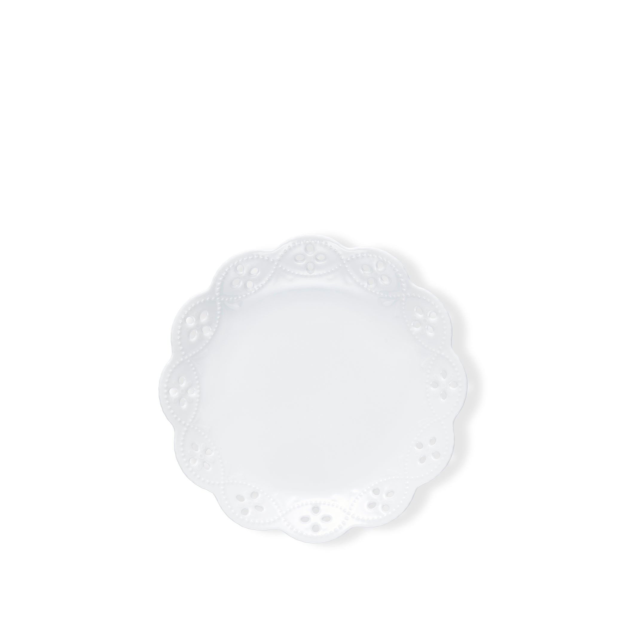 Dentelle Openwork Lace Flowers Fine Porcelain Side/Dessert Plate, 19cm