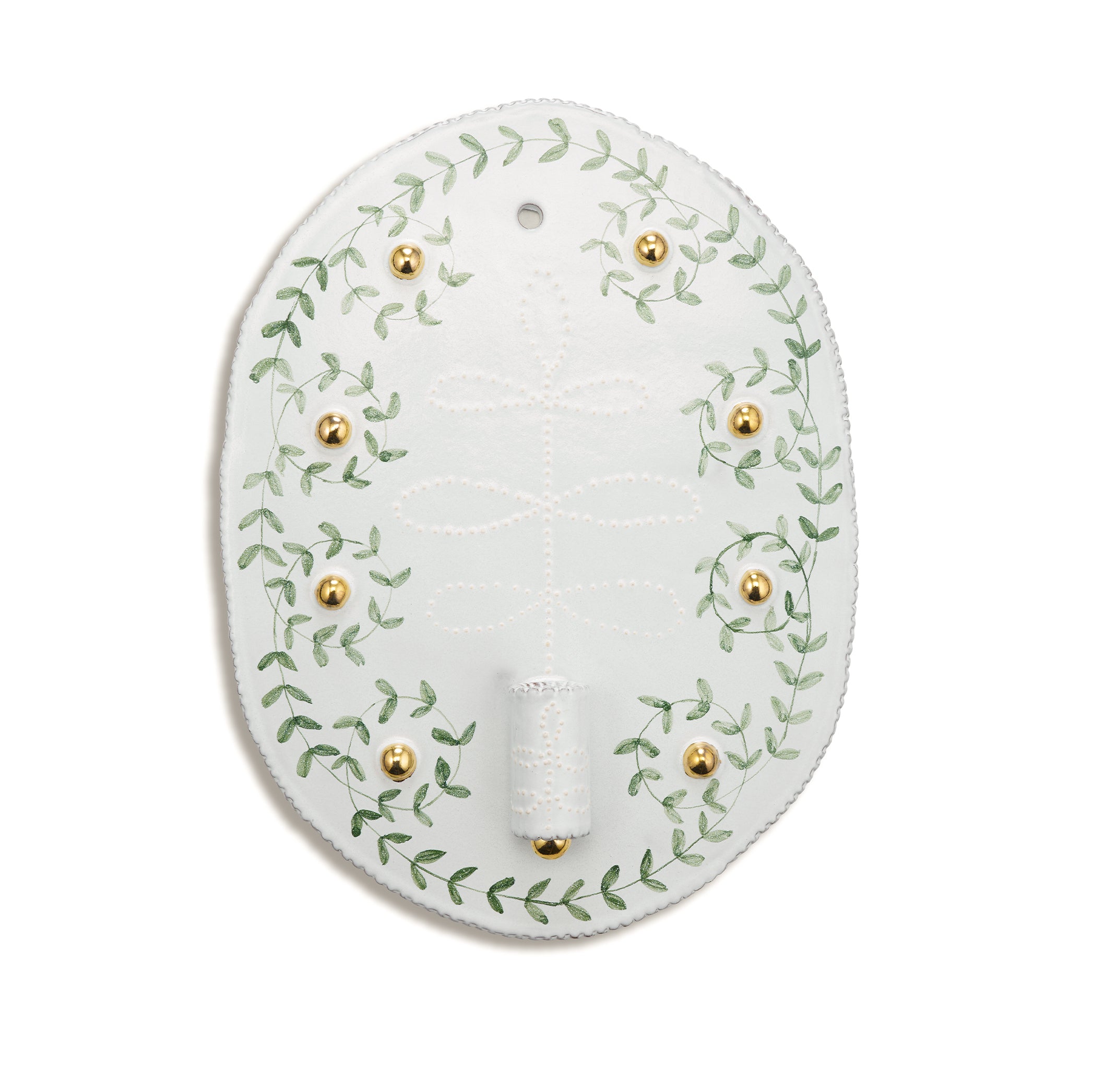 Green Laurel Interlace Sconce with Gold Ornaments, 19cm