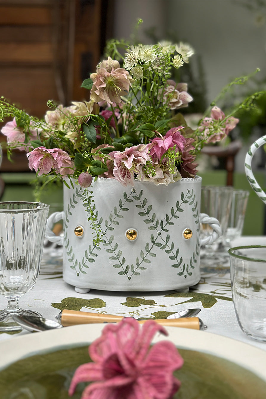 Green Laurel Diamond Sconce, 31cm