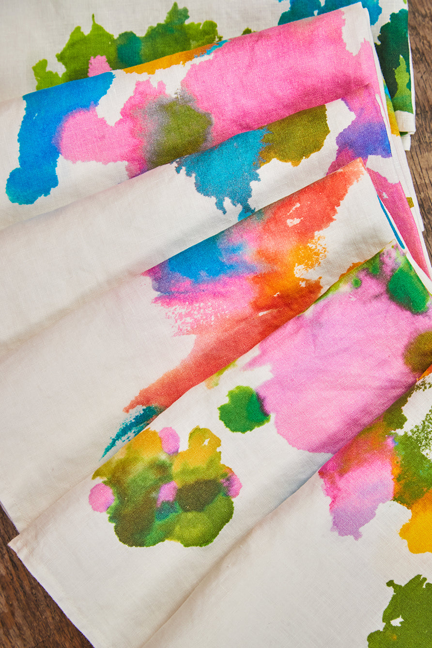 Set of 6 'Encre' Linen Napkins, 50x50cm