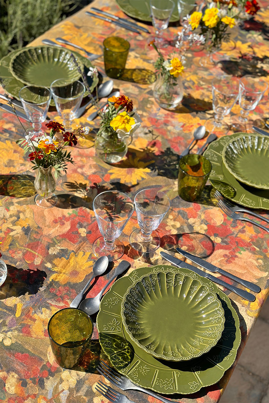 'Fleurs des Prés' Linen Tablecloth