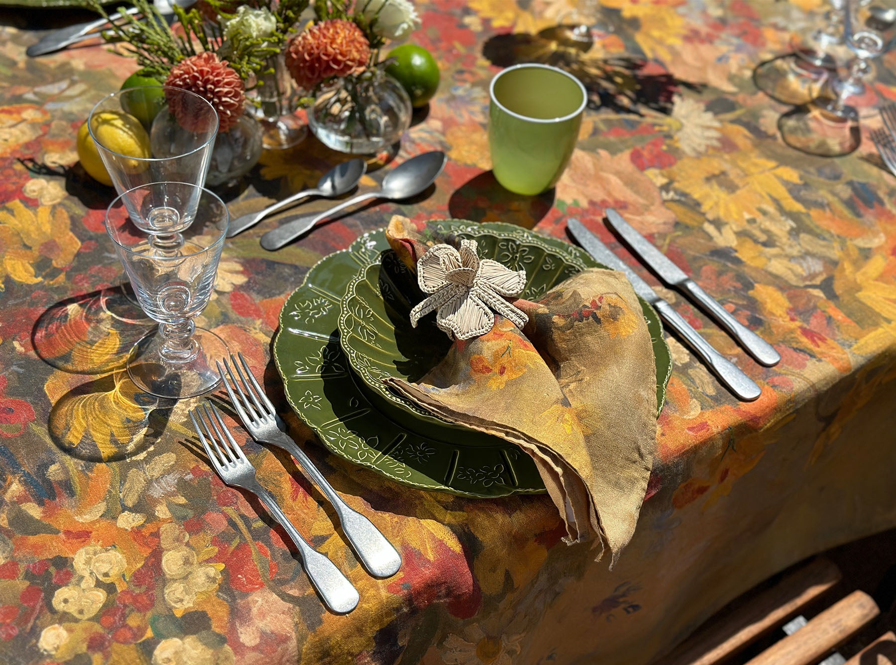 'Fleurs des Prés' Linen Tablecloth