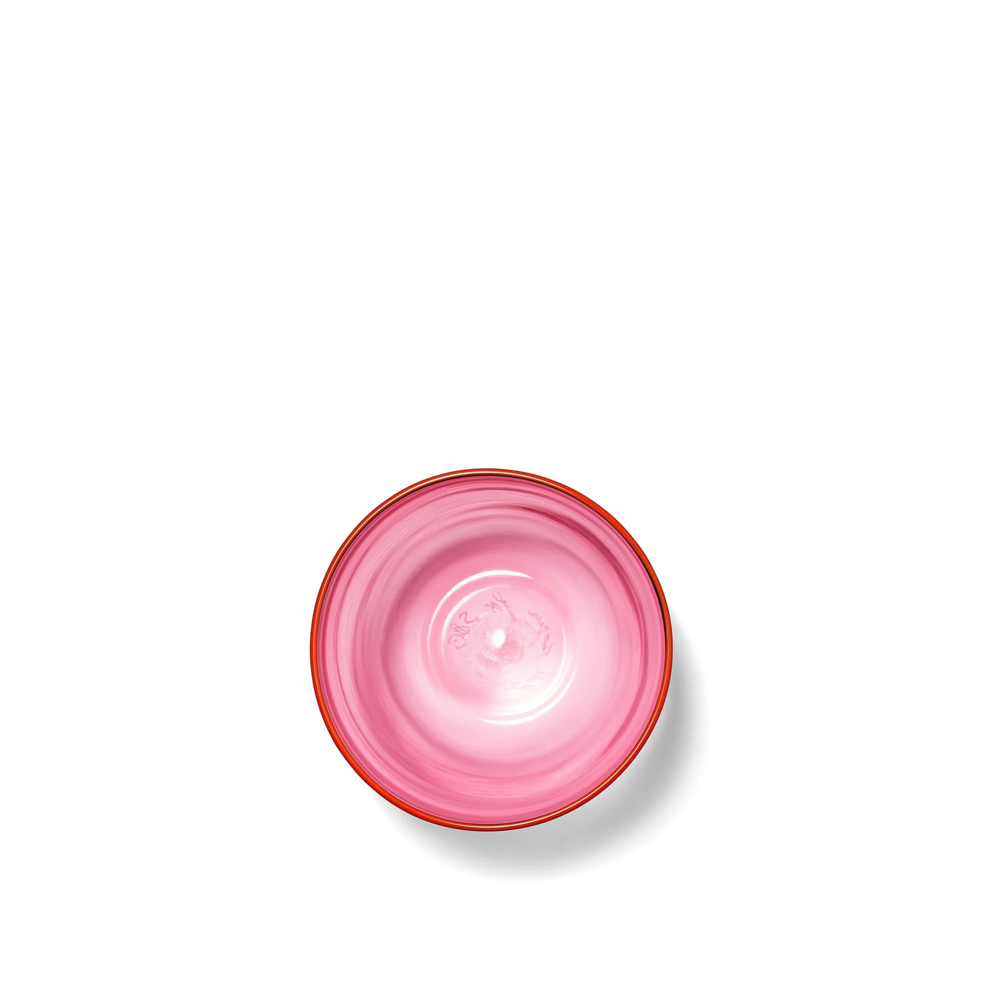 Handblown Bumba Glass Tumbler in Fuchsia Pink with Orange Rim, 30cl