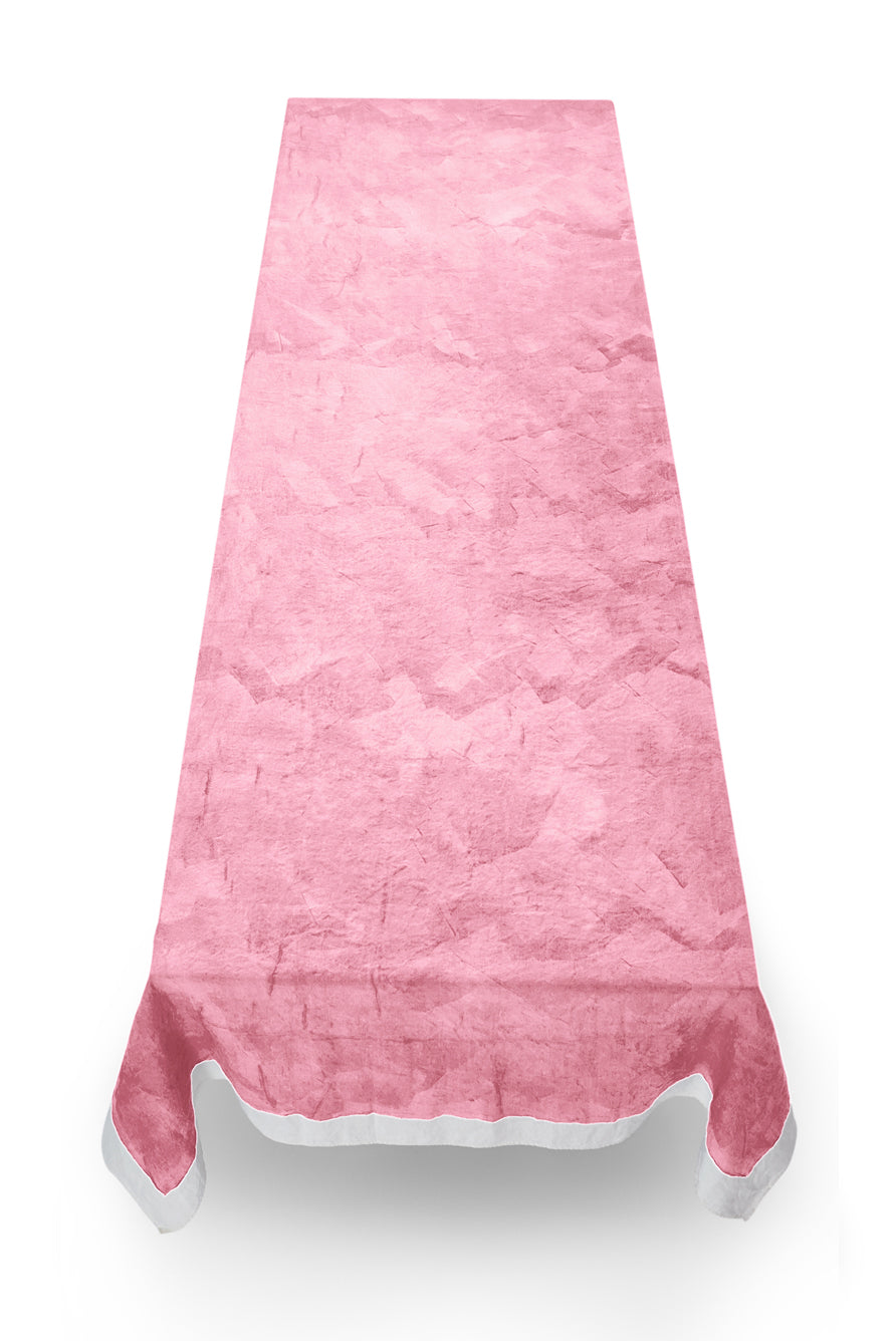 'Full Field' Linen Tablecloth in Rose Pink