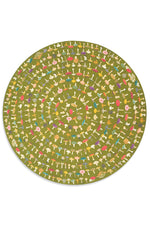 S&B x John Derian 'Green Fungi' Round Linen Tablecloth, 260cm