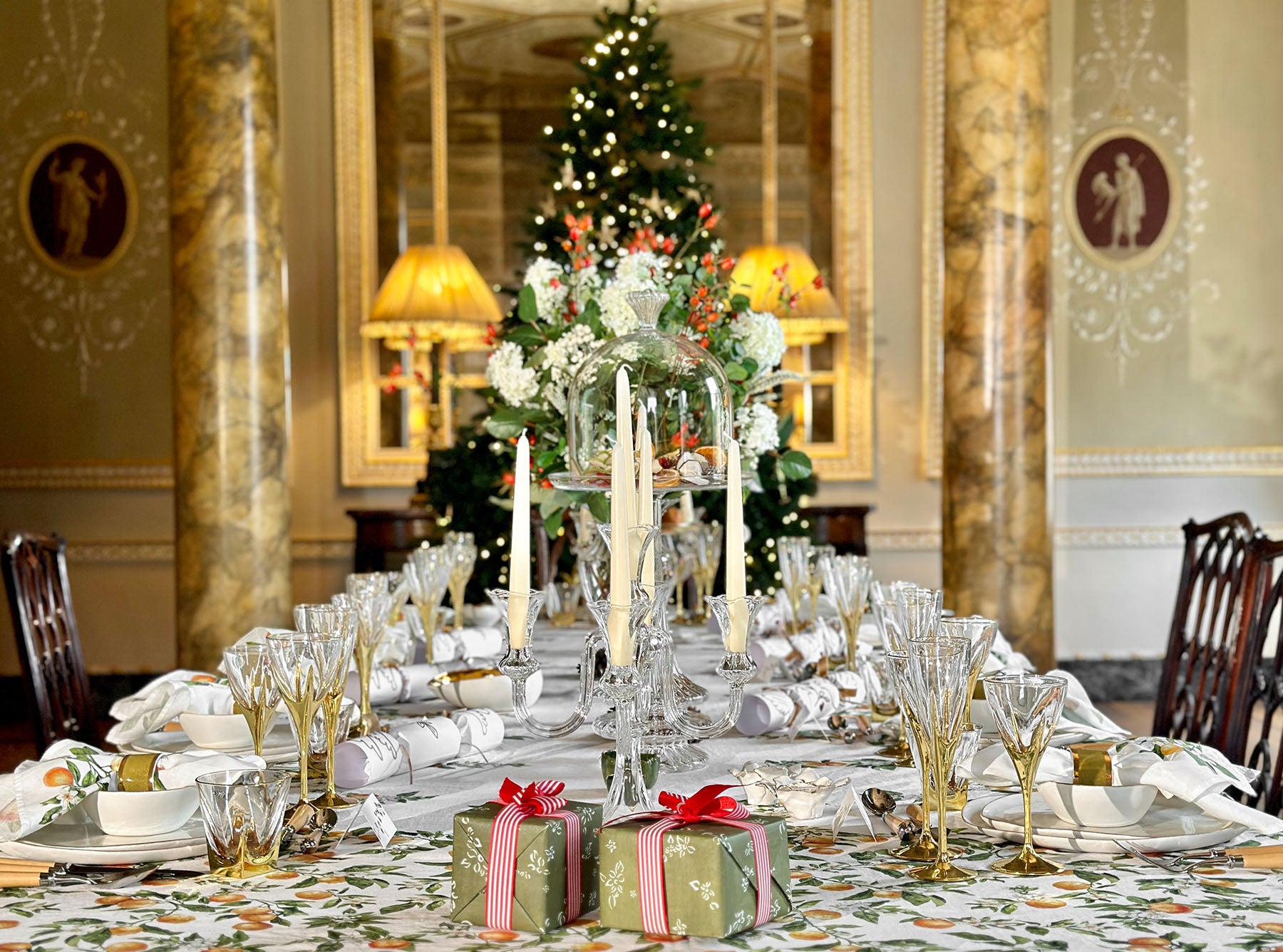 Gold Art Deco Hand Decorated Champagne Flute