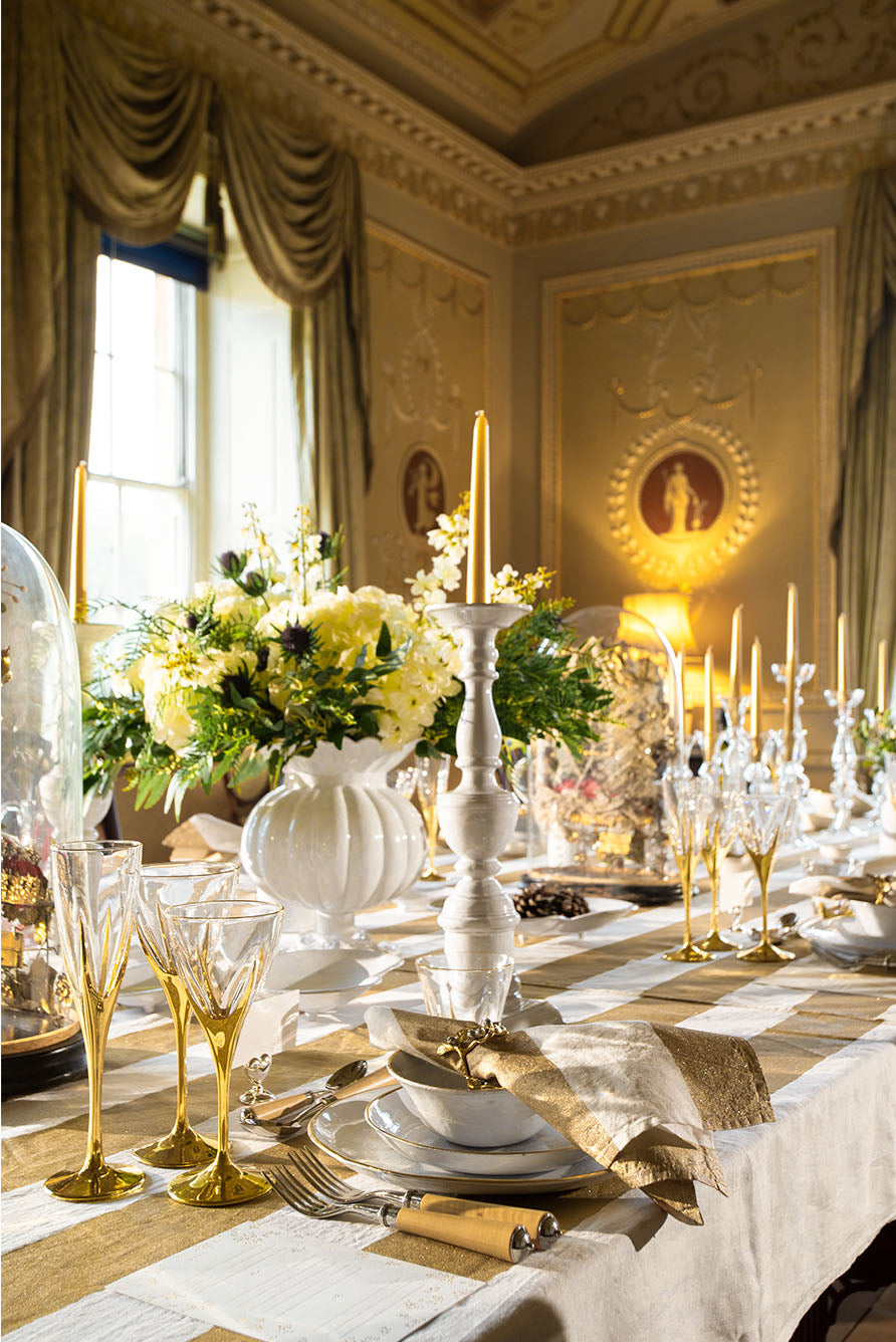 Gold Art Deco Hand Decorated Champagne Flute