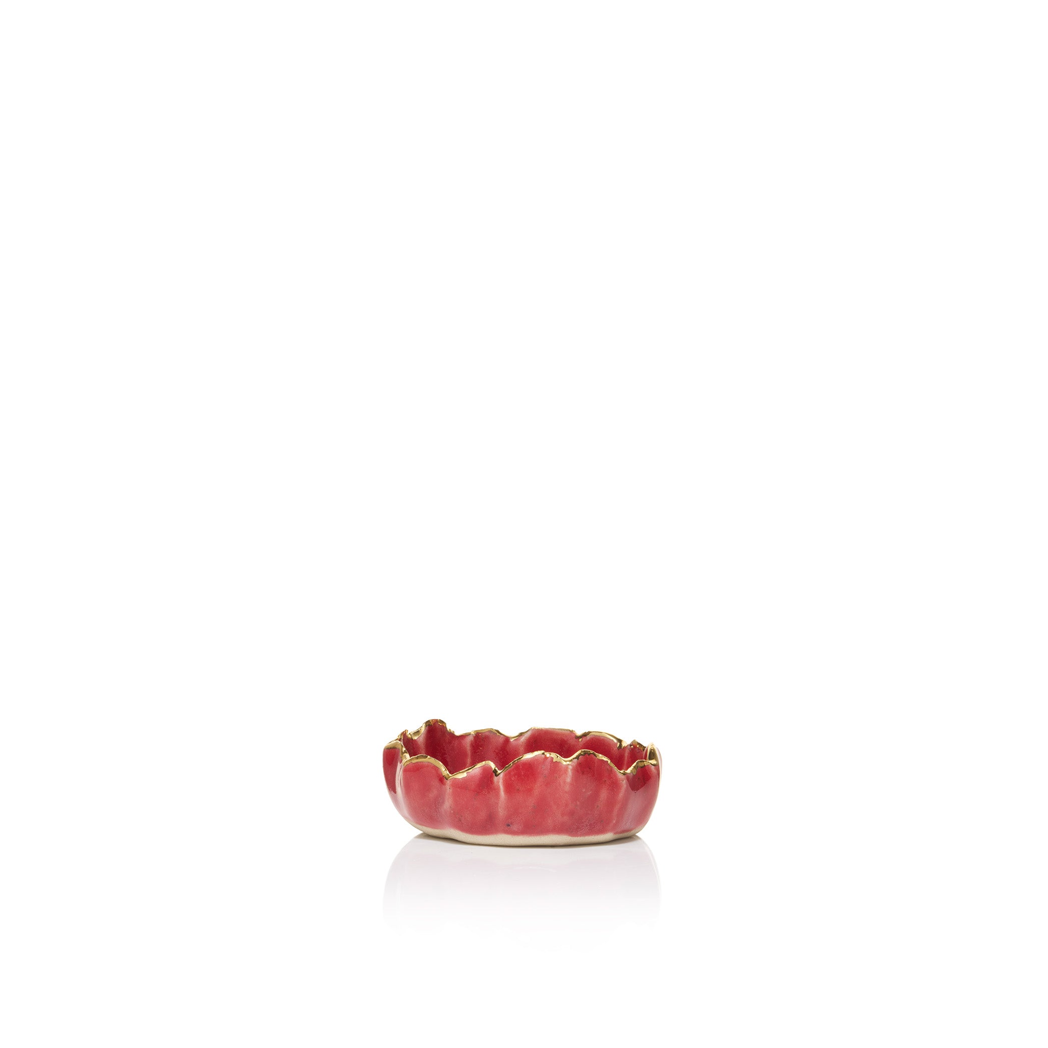 Gold Rim Pinch Incense Holder in Burgundy