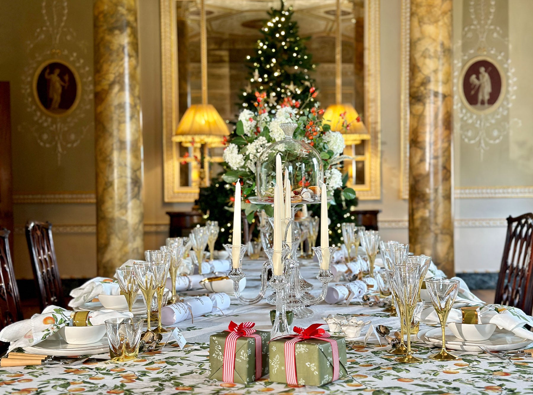 Handmade Ceramic Thick Gold Rim Green Napkin Ring